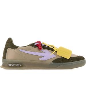 Off-White c/o Virgil Abloh Two-tone Suede And Fabric End Of Play Trainers - Multicolour
