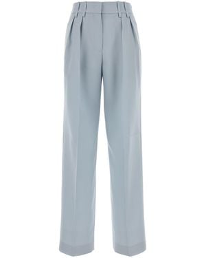 Jil Sander Pastel Light Wool Palazzo Pant - Blue