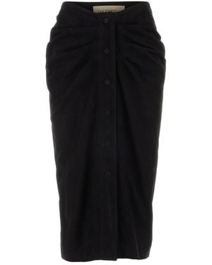 Valentino Garavani Black Suede Skirt