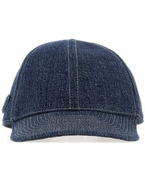 Prada Cappello da baseball in denim - Blu