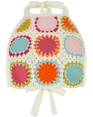 MY BEACHY SIDE Multicolor Crochet Taffy Crop-top - Red