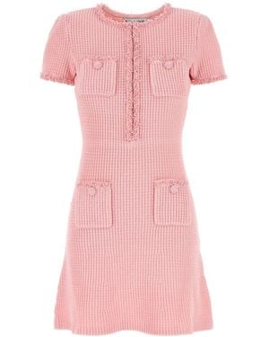Self-Portrait Mini abito in misto poliestere stretch rosa