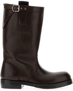 Dries Van Noten Dark Leather Boots - Black