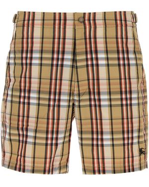 Burberry Bermuda mare in seersucker stampato - Multicolore