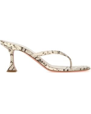 AMINA MUADDI Printed Leather Juliette Thong Mules - Multicolour