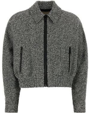 MICHAEL Michael Kors Two-tone Tweed Bomber Jacket - Grey