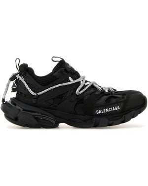 Balenciaga Black Mesh And Rubber Track Trail Laces Sneakers