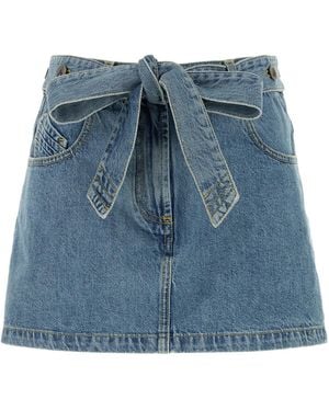 The Attico Denim Mini Skirt - Blue