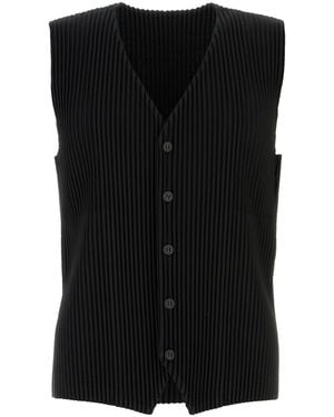 Homme Plissé Issey Miyake Homme Plisse' Issey Miyake Polyester Vest - Black