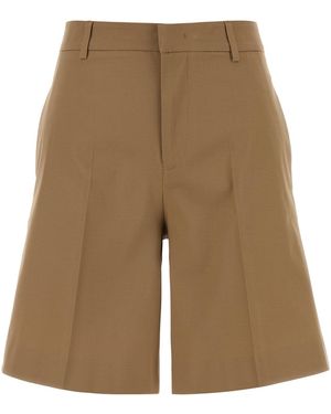 PT Torino Camel Stretch Cotton Bermuda Shorts - Natural