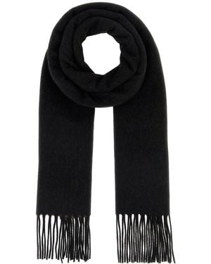 Fendi Sciarpa in misto lana nera - Nero