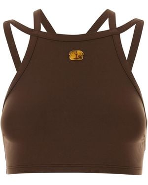 BLAZE Brown Stretch Nylon Neely Bikini Top