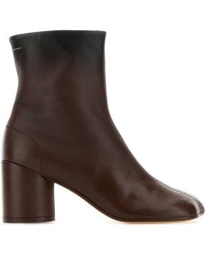 MM6 by Maison Martin Margiela Stivaletti in pelle cioccolato - Marrone