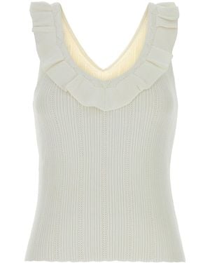 Blumarine White Knit Top - Multicolour