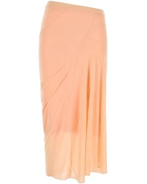 Dries Van Noten Gonna in nylon stretch salmone - Bianco