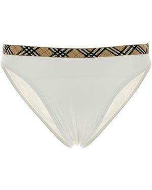 Burberry White Stretch Nylon Bikini Bottom