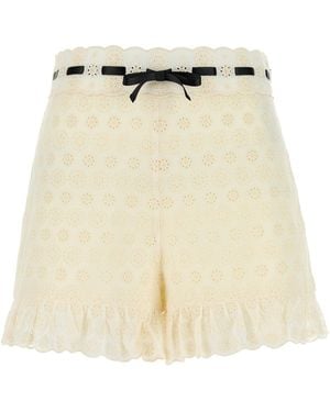 Valentino Garavani Ivory Lace Shorts - Natural