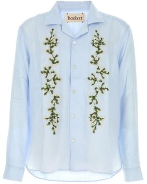 BAZISZT Pastel Light Blue Cotton Tinees Shirt