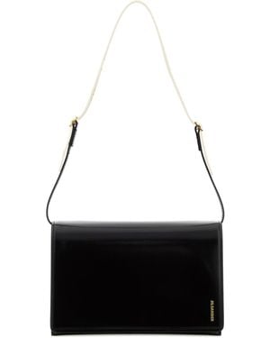Jil Sander Leather Small File Shoulder Bag - Black