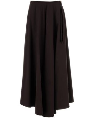 Agnona Brown Stretch Poplin Skirt - Black