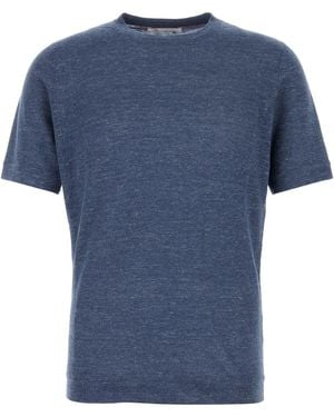 Brunello Cucinelli Crew Neck T-Shirt - Blue