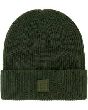 Fendi Cuffia in misto lana verde