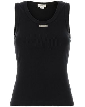 McQueen Black Stretch Cotton Tank Top