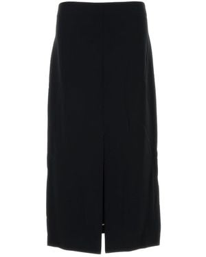 Carven Black Crepe Skirt