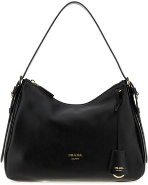 Prada Borsa a spalla in pelle nera - Nero