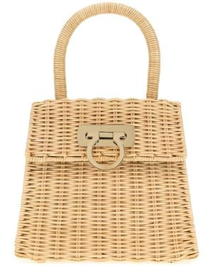 Ferragamo Salvatore Raffia Handbag - Natural
