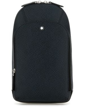 Montblanc Borsa a tracolla in pelle blu melangè - Nero