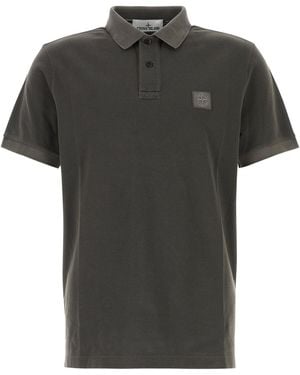 Stone Island Polo in piquet antracite - Nero