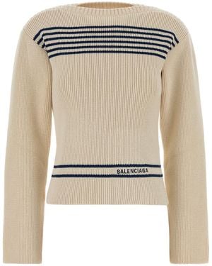 Balenciaga Sand Cotton Jumper - White