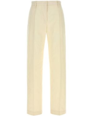 Jil Sander Ivory Cotton Pant - White
