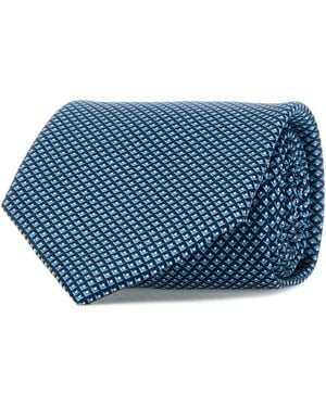 Brioni Printed Silk Tie - Blue