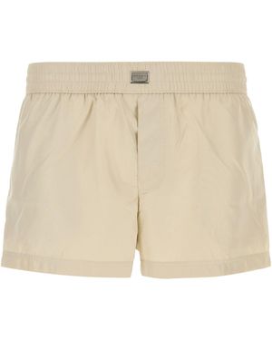 Dolce & Gabbana Bermuda mare in poliestere sabbia - Neutro