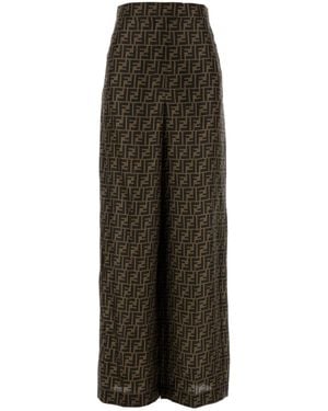 Fendi Pantalone dalla gamba ampia in twill stampato - Multicolore