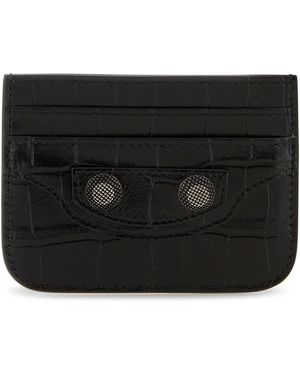 Balenciaga Black Leather Le Cagole Card Holder