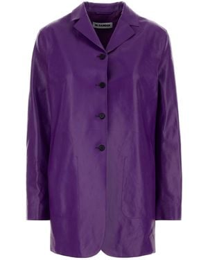 Jil Sander Purple Leather Jacket