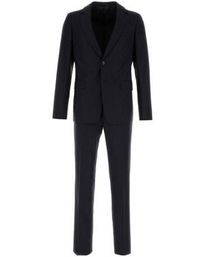 Prada Completo in misto lana ricamata - Nero