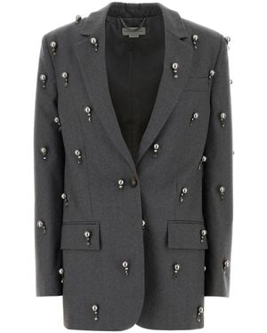 Stella McCartney Grey Wool Blazer - Black