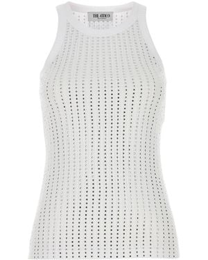 The Attico Canotta in cotone decorato - Bianco