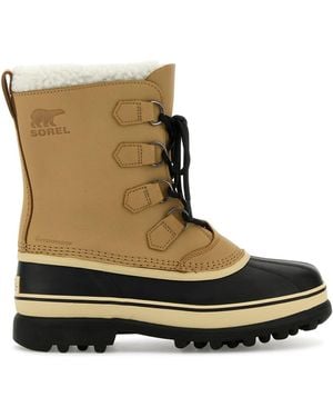 Sorel Beige Leather Caribou Boots - Brown