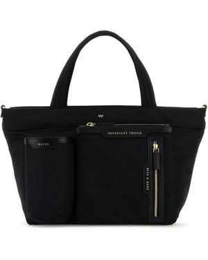 Anya Hindmarch Borsa a mano in tela nera - Nero