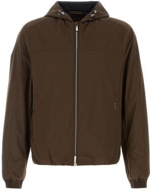 Moorer Chocolate Stretch Polyester Albori Jacket - Brown