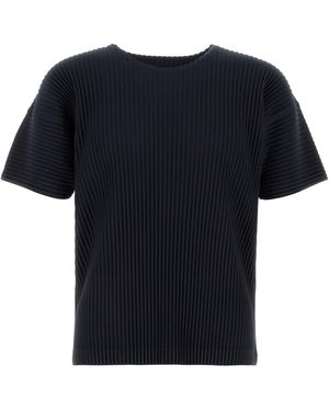 Homme Plissé Issey Miyake Midnight Blue Polyester T-shirt - Black