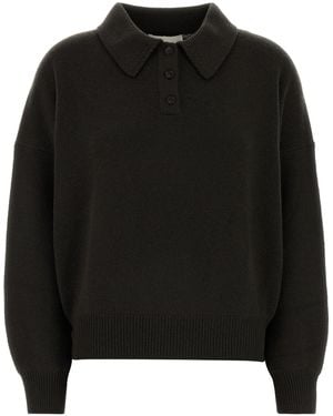 Lisa Yang Dark Brown Cashmere Etta Polo Shirt - Black