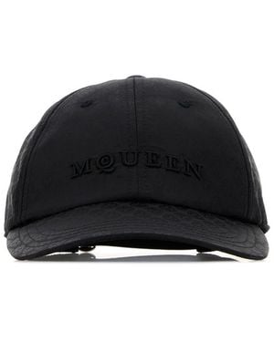 McQueen Black Nylon Baseball Cap