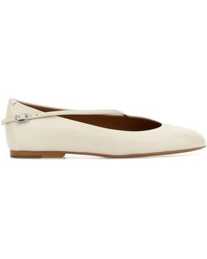 Jil Sander White Leather Elyss Ballerinas - Multicolour