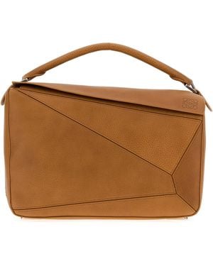 Loewe Borsa a mano Puzzle grande in pelle ocra - Marrone